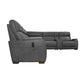 Vibe Coal Fabric Power Reclining Sectional with Power Headrest, Lumbar, Heat, Massage & Pulse