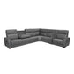 Vibe Coal Fabric Power Reclining Sectional with Power Headrest, Lumbar, Heat, Massage & Pulse