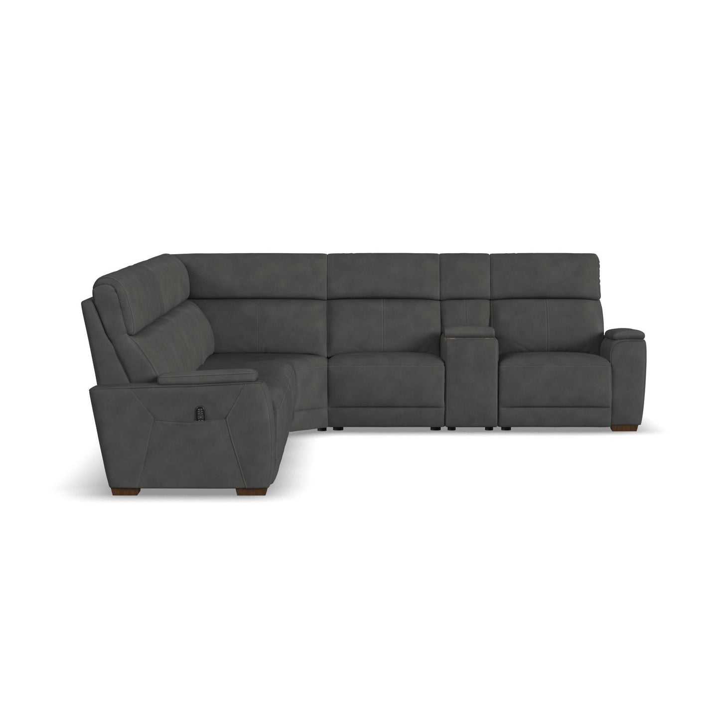 Vibe Coal Fabric Power Reclining Sectional with Power Headrest, Lumbar, Heat, Massage & Pulse