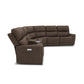 Carter Cappuccino Fabric Power Reclining Sectional with Power Headrests & Lumbar