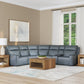 Vernon Admiral Fabric Power Reclining Sectional with Power Headrest, Lumbar, Heat, & Massage