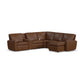Aria Fawn Leather Power Reclining Sectional