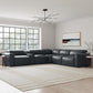 Camden Abyss Blue Leather Power Reclining Sectional with Power Headrest