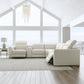 Aurora Coconut Milk Leather Power Reclining Sectional with Power Headrests