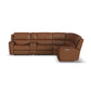 Henry Caramel Leather Power Reclining Sectional with Power Headrests & Lumbar