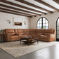 Henry Caramel Leather Power Reclining Sectional with Power Headrests & Lumbar