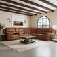 Henry Caramel Leather Power Reclining Sectional with Power Headrests & Lumbar