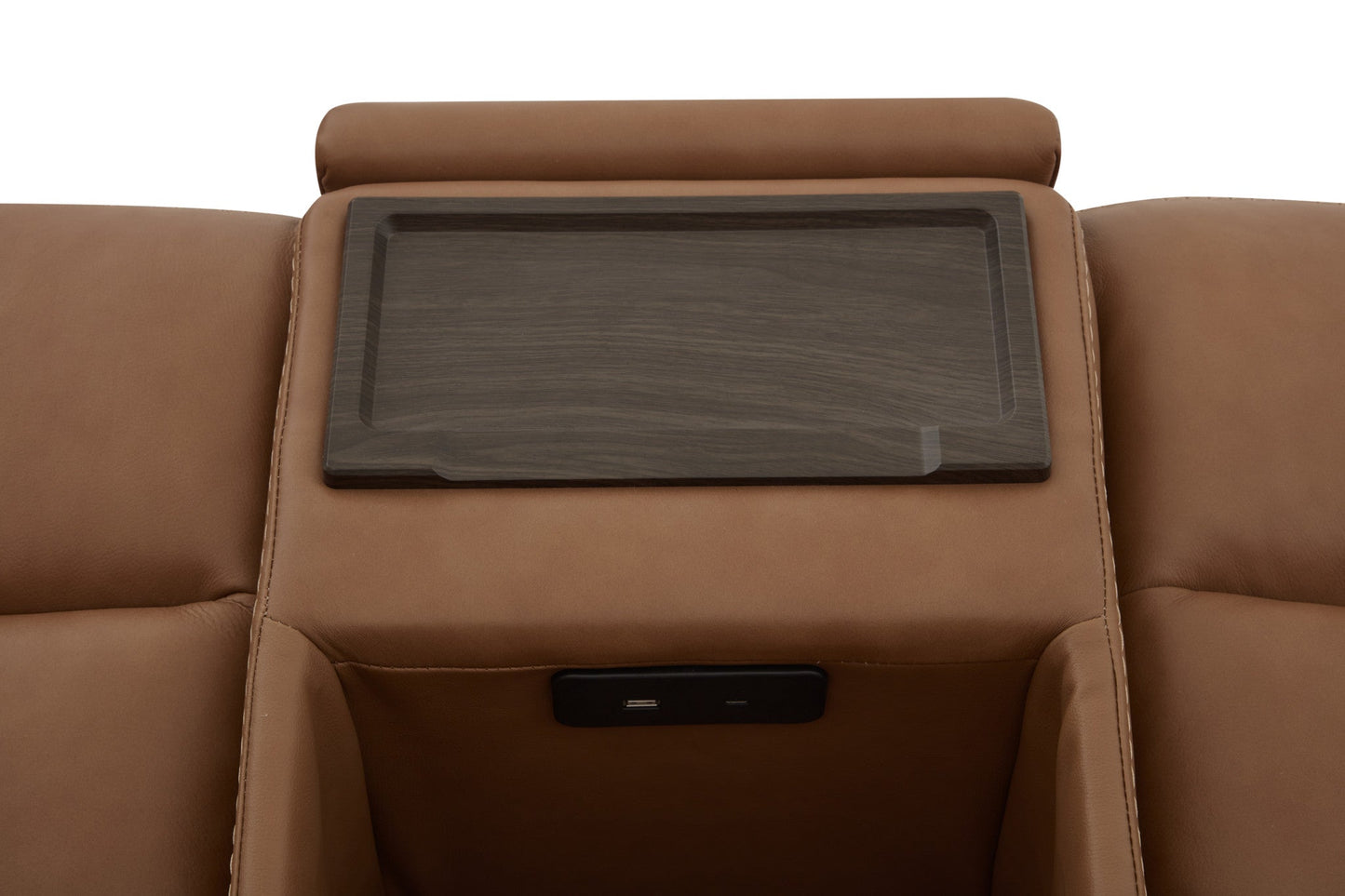 Sawyer Harvest Leather Power Reclining Sectional with Power Headrests & Lumbar