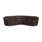 Henry Burnt Umber Leather Power Reclining Sectional with Power Headrest & Lumbar