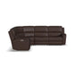 Henry Burnt Umber Leather Power Reclining Sectional with Power Headrest & Lumbar