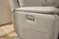 Vernon Dove Grey Fabric Power Reclining Sectional with Power Headrest, Lumbar, Heat, & Massage