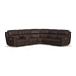 Henry Burnt Umber Leather Power Reclining Sectional with Power Headrest & Lumbar