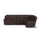 Henry Burnt Umber Leather Power Reclining Sectional with Power Headrest & Lumbar