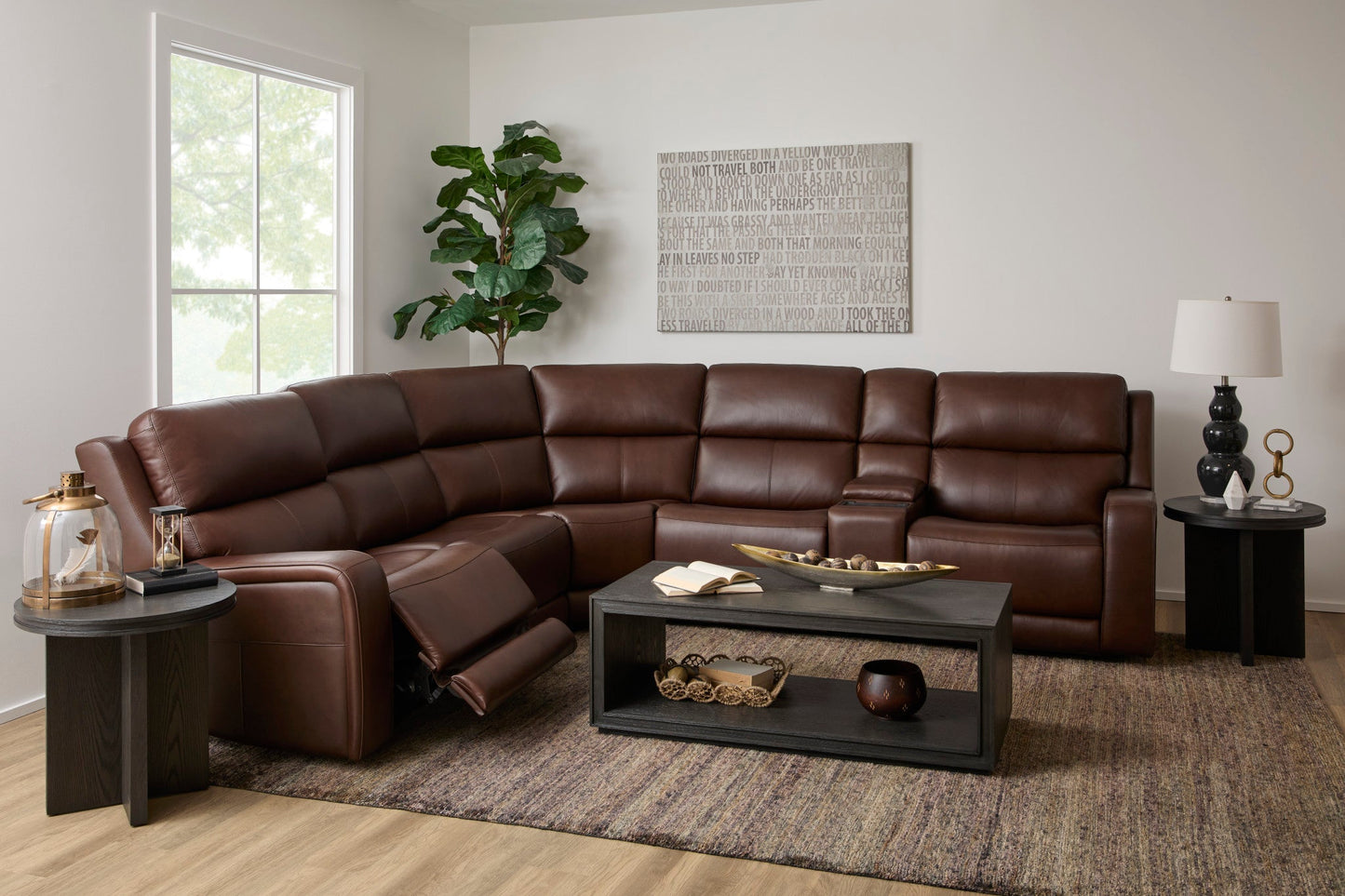 Oasis Truffle Leather Sectional