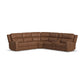 Linden Caramel Leather Power Reclining Sectional with Power Headrests & Lumbar