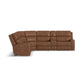 Linden Caramel Leather Power Reclining Sectional with Power Headrests & Lumbar