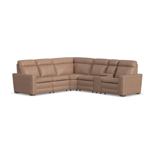 Dutch Desert Leather Power Reclining Sectional