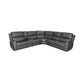 Linden Charcoal Leather Power Reclining Sectional with Power Headrest & Lumbar