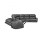 Linden Charcoal Leather Power Reclining Sectional with Power Headrest & Lumbar