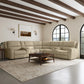 Henry Beige Leather Power Reclining Sectional with Power Headrest & Lumbar