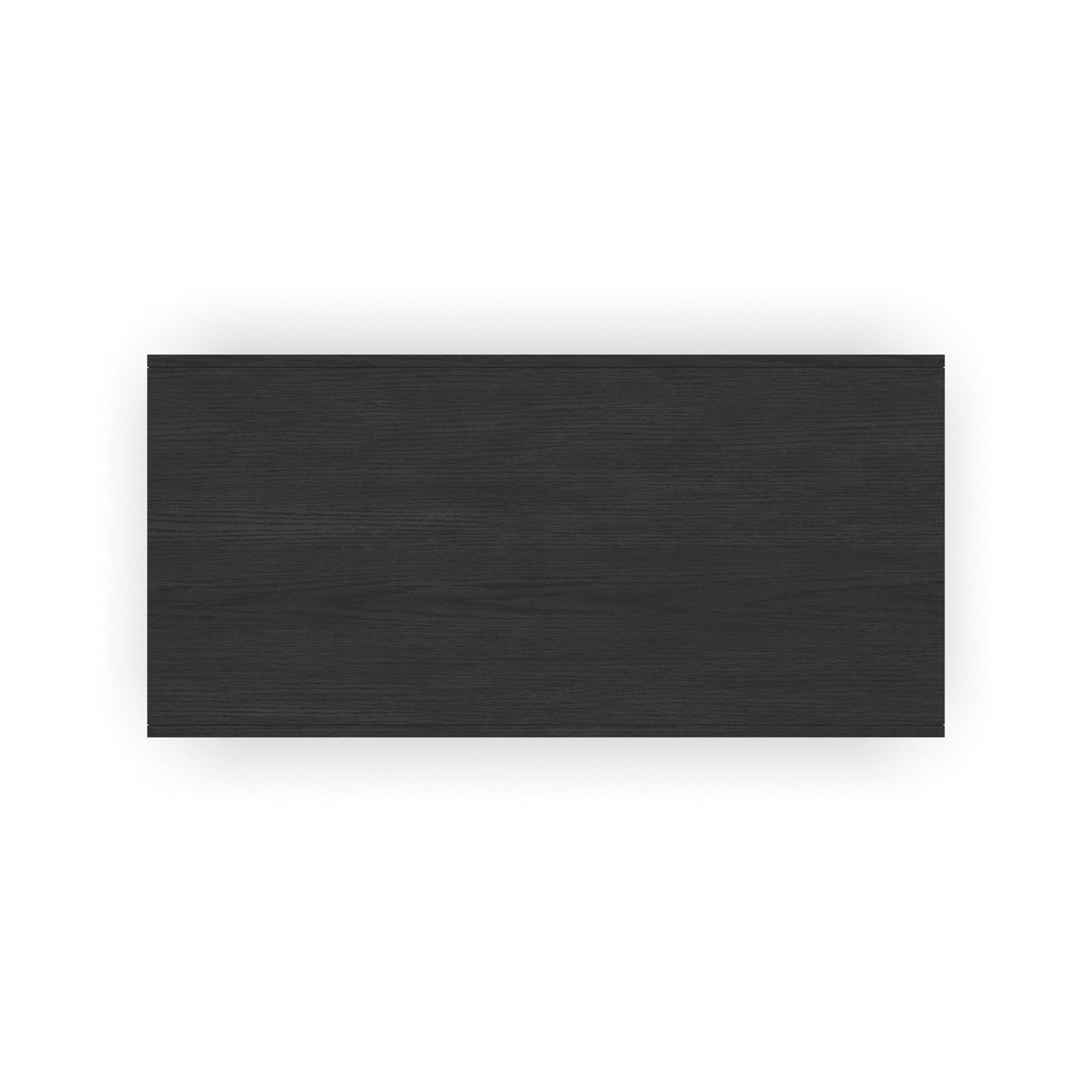 Waterfall Black Rectangular Coffee Table with Casters