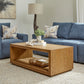 Waterfall Brown Rectangular Coffee Table with Casters