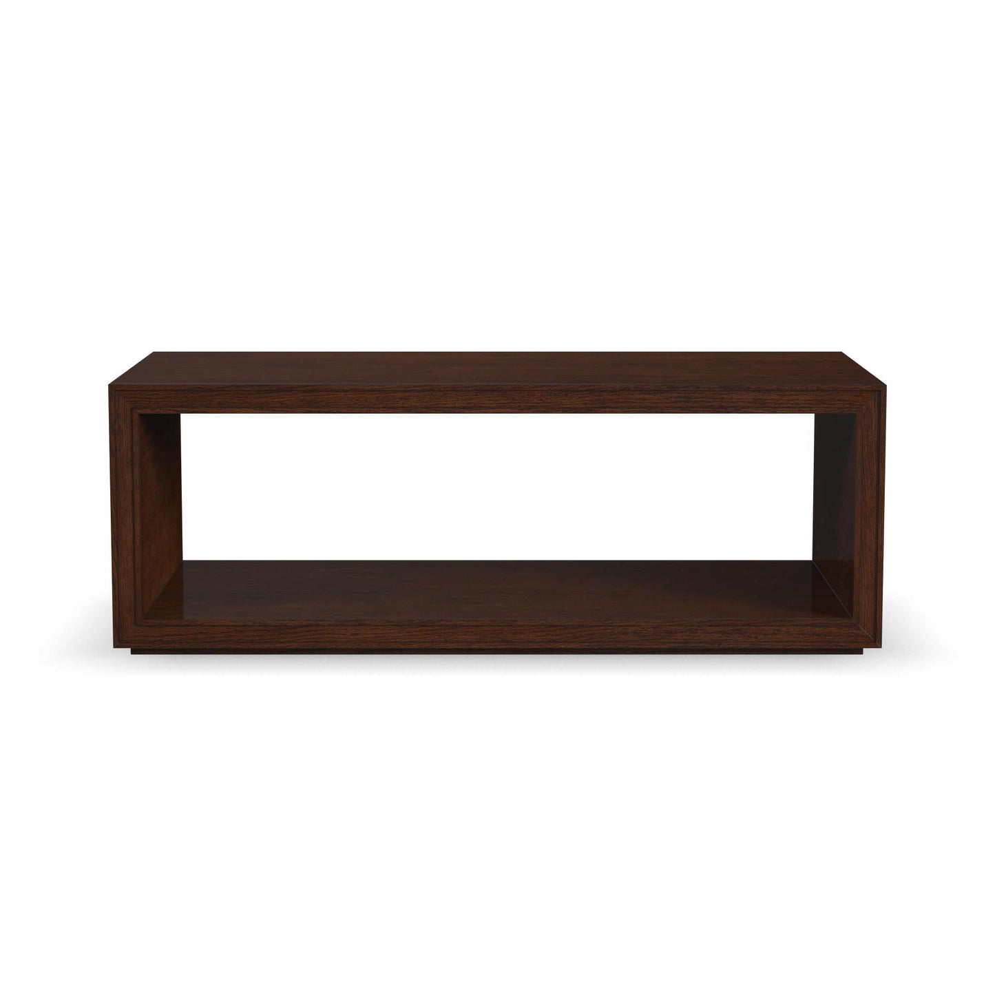 Waterfall Brown Rectangular Coffee Table with Casters