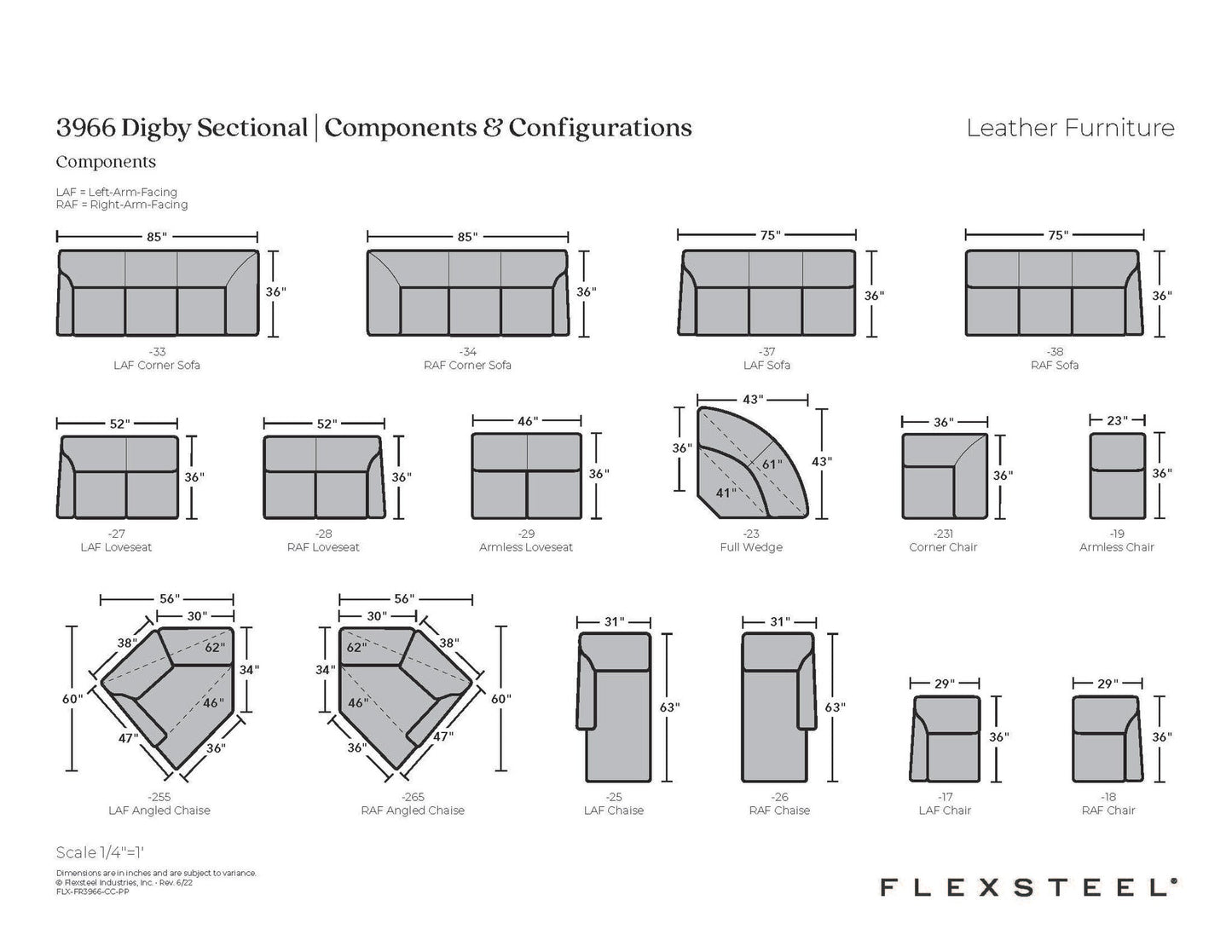 Digby Leather Sectional