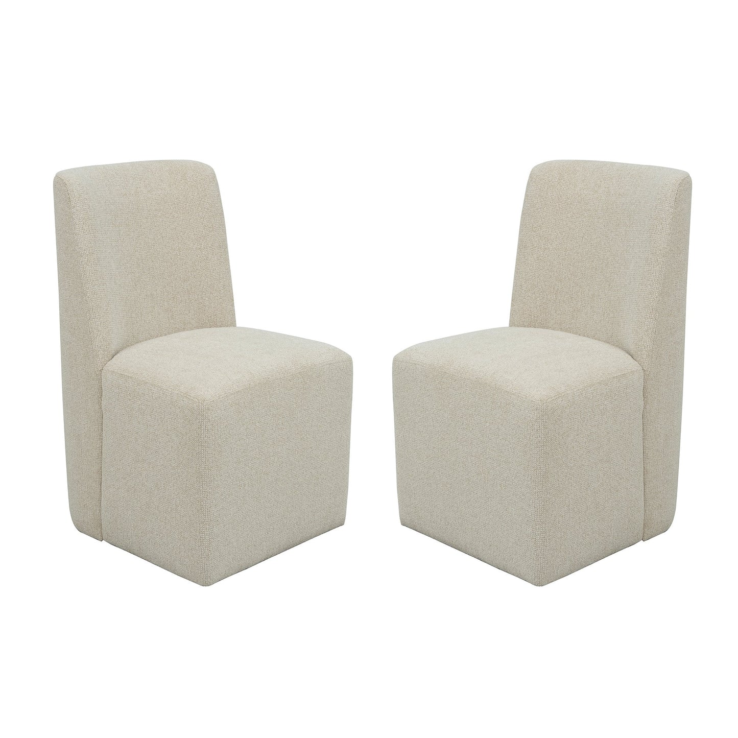Waterfall Off-White Pair of Upholstered Dining Chairs