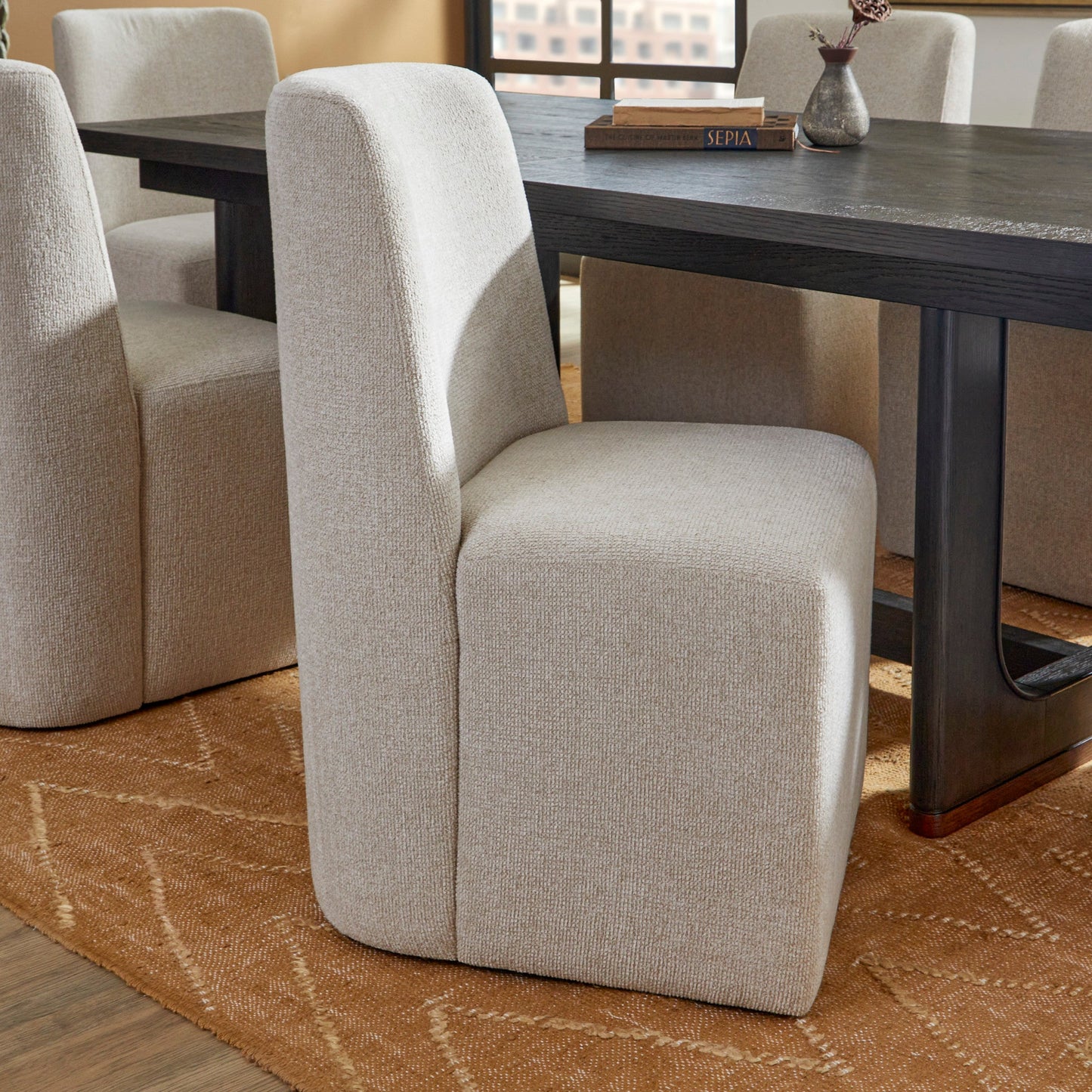 Waterfall Off-White Pair of Upholstered Dining Chairs