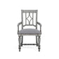 Plymouth Gray Pair of Upholstered Arm Dining Chairs