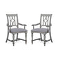 Plymouth Gray Pair of Upholstered Arm Dining Chairs