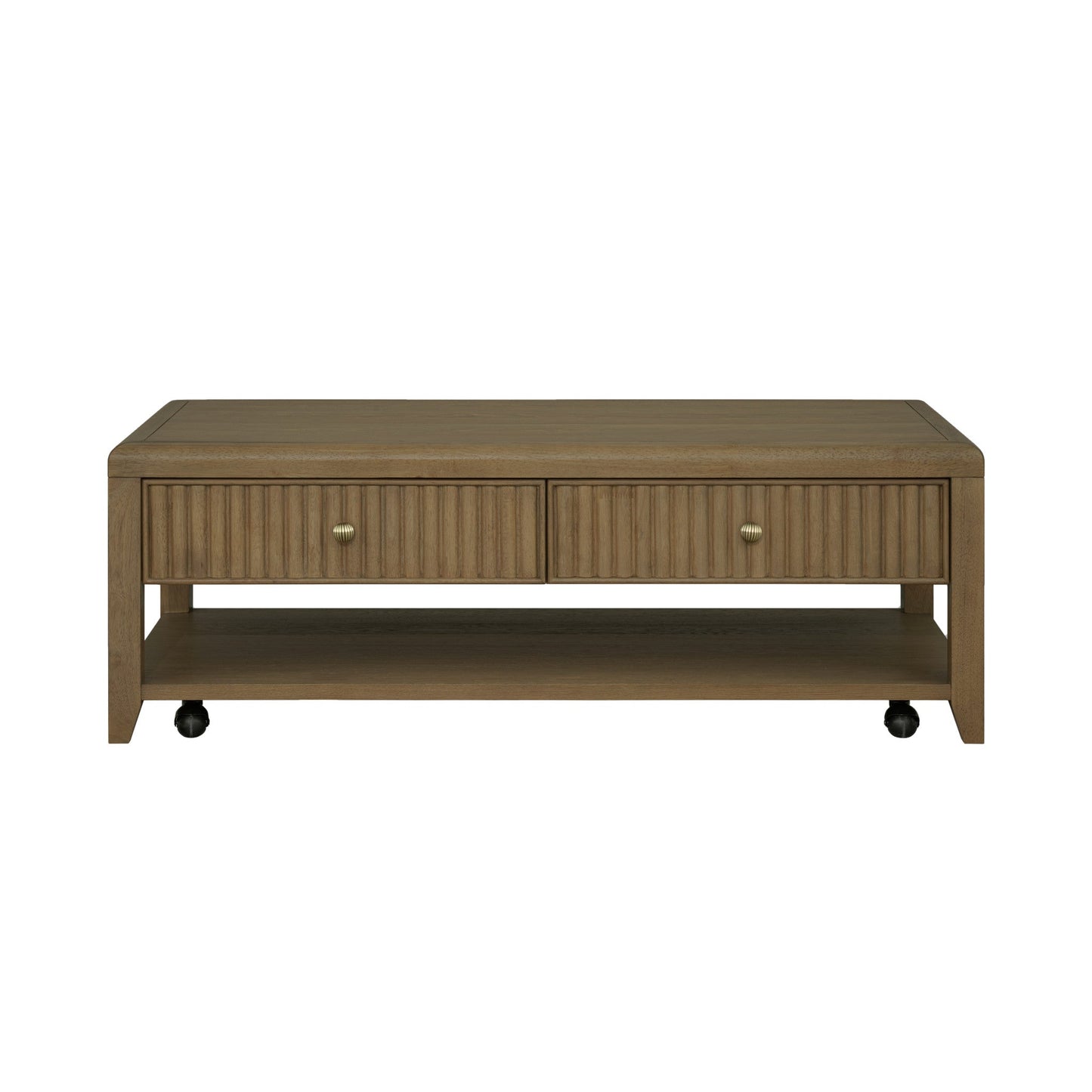 Reed Rectangular Coffee Table with Casters