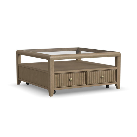 Reed Square Coffee Table with Casters