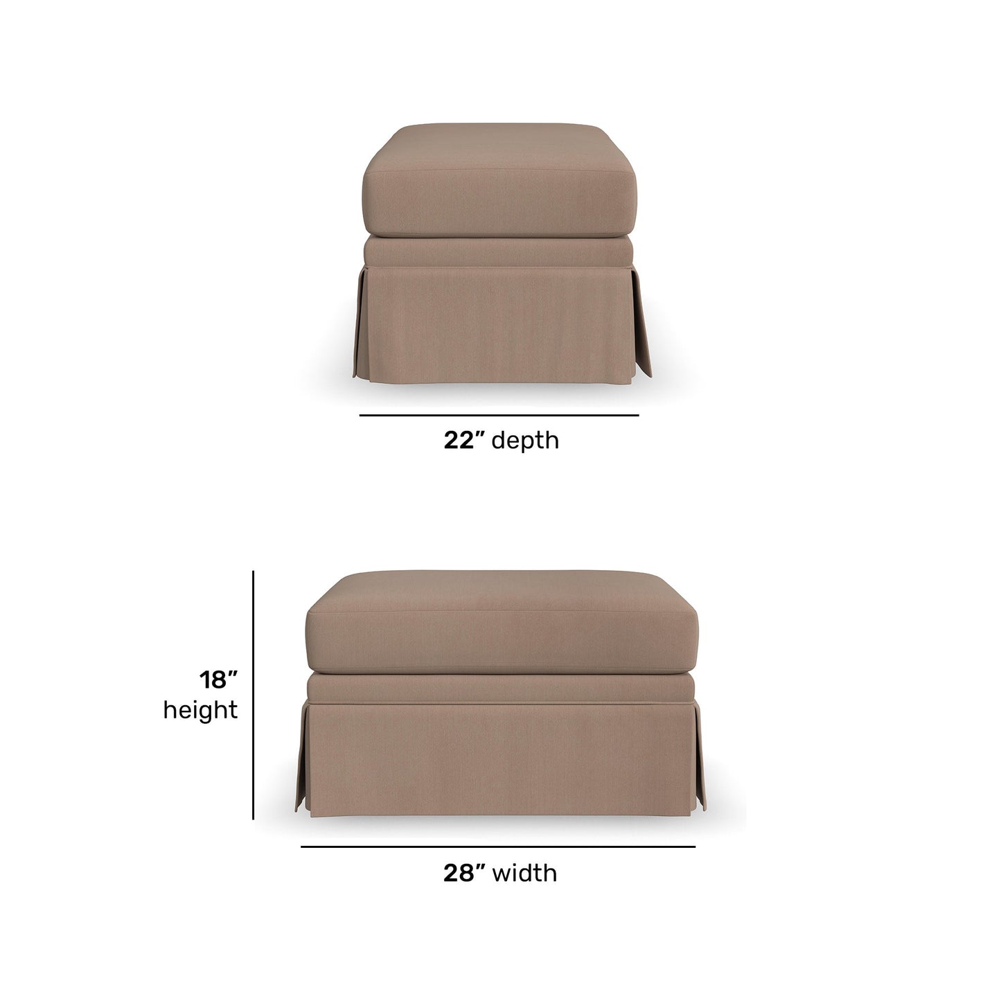 Lottie Fabric Ottoman