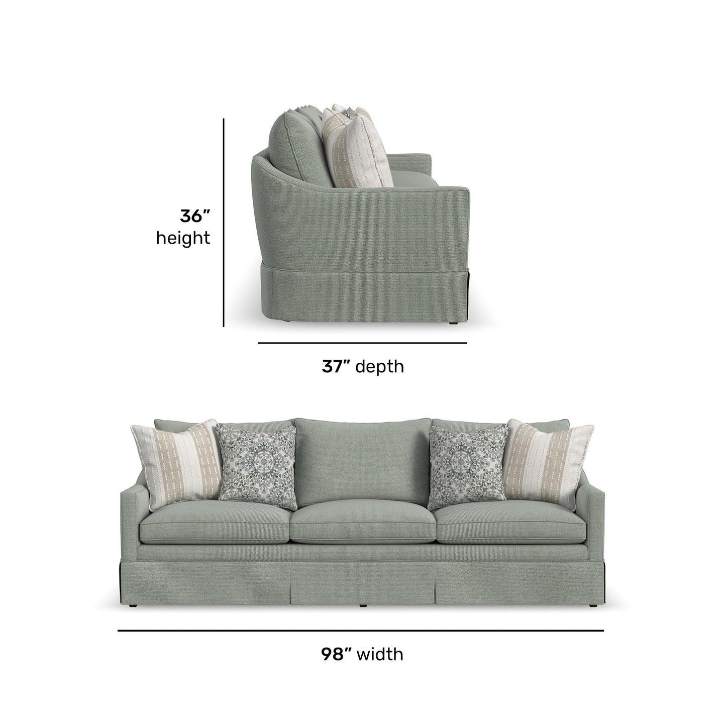 Eleanora Fabric Large Three-Cushion Sofa