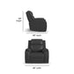 Ziggy Iron Leather Power Recliner with Power Headrest, Lumbar, Heat & Massage