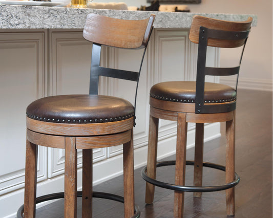 Signature Design by Ashley Pinnadel UPH Swivel Barstool - Vaughn Outlet Kankakee IL