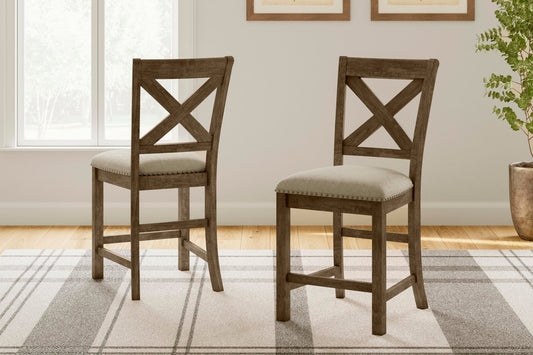 Signature Design by Ashley Moriville Upholstered Barstool - Vaughn Outlet Kankakee IL