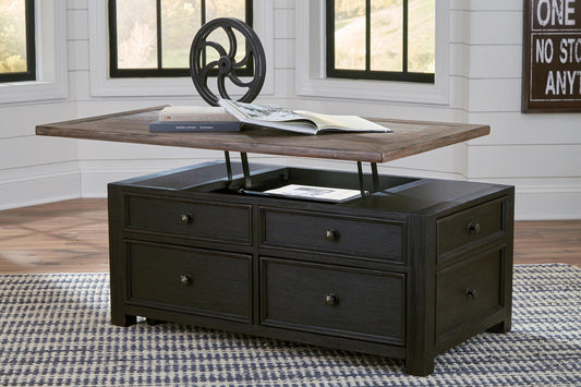 Signature Design by Ashley Tyler Creek Lift Top Cocktail Table - Vaughn Outlet Kankakee IL