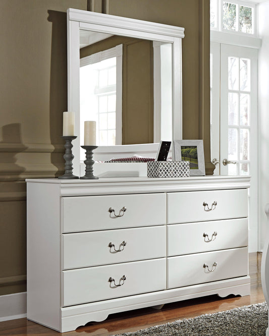 Signature Design by Ashley Anarasia Dresser and Mirror - Vaughn Outlet Kankakee IL