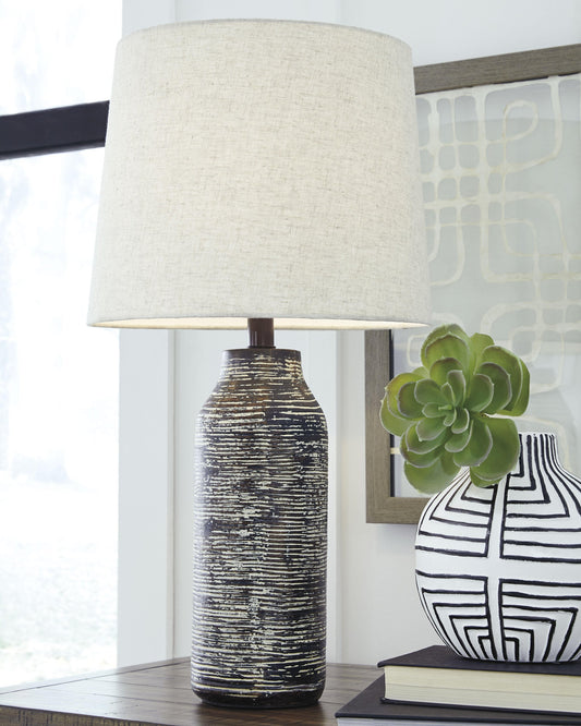 Signature Design by Ashley Mahima Paper Table Lamp - Vaughn Outlet Kankakee IL