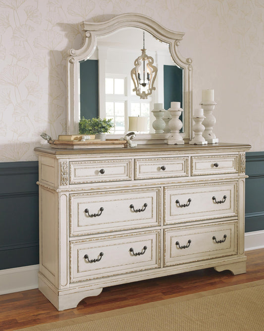 Signature Design by Ashley Realyn Dresser and Mirror - Vaughn Outlet Kankakee IL