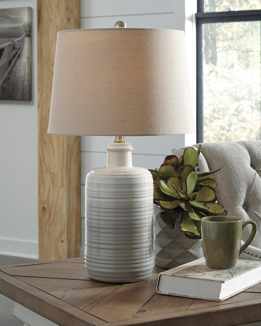 Signature Design by Ashley Marnina Ceramic Table Lamp - Vaughn Outlet Kankakee IL