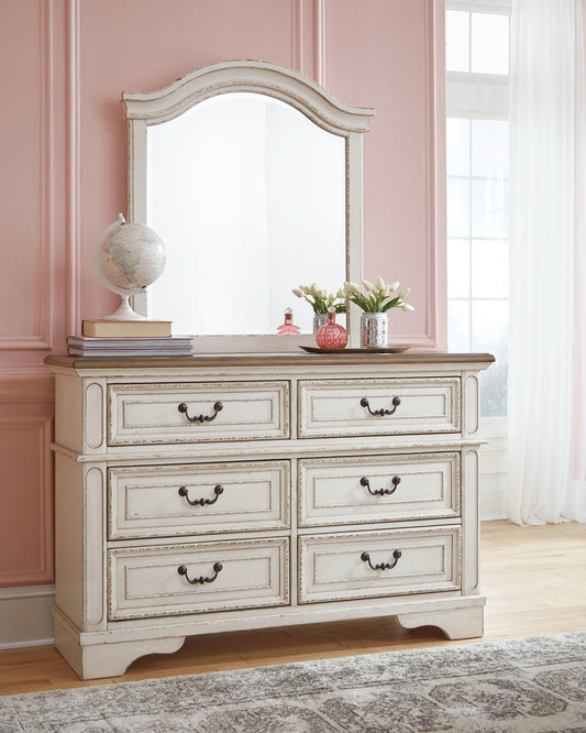 Signature Design by Ashley Realyn Dresser and Mirror - Vaughn Outlet Kankakee IL