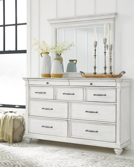 Benchcraft Kanwyn Dresser and Mirror - Vaughn Outlet Kankakee IL