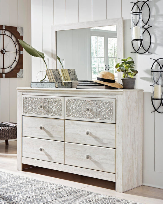 Signature Design by Ashley Paxberry Dresser and Mirror - Vaughn Outlet Kankakee IL