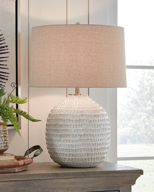 Signature Design by Ashley Jamon Ceramic Table Lamp - Vaughn Outlet Kankakee IL