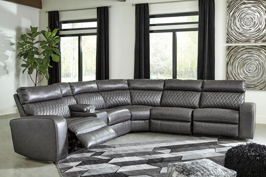 Signature Design by Ashley Samperstone 6-Piece Power Reclining Sectional - Vaughn Outlet Kankakee IL
