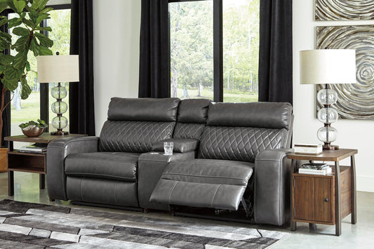 Signature Design by Ashley Samperstone 3-Piece Power Reclining Sectional Loveseat - Vaughn Outlet Kankakee IL